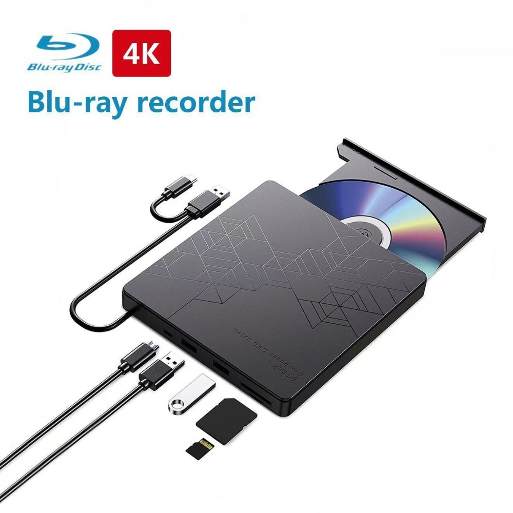Blu Ray Disc Player - Externes 5-in-1-Blu-ray-Laufwerk, tragbare optische BD-RW-Laufwerke, BD-DVD-CD-Brenner,