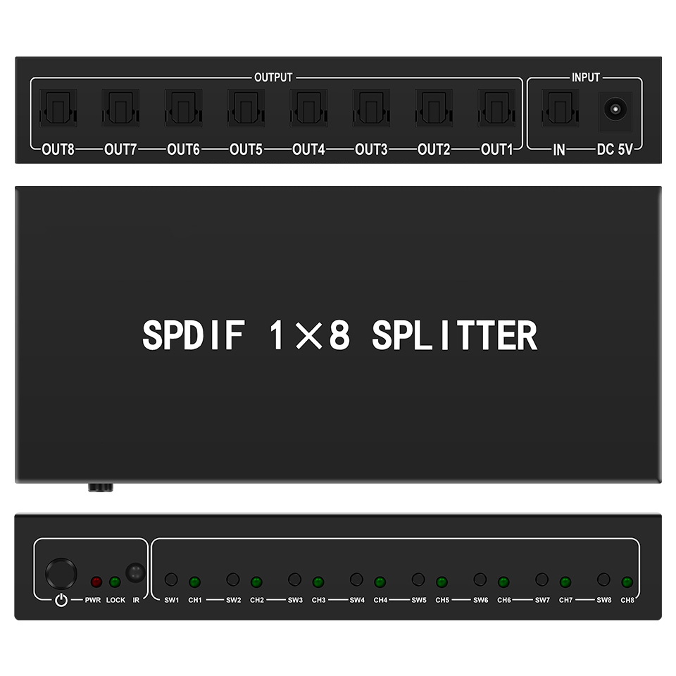 Home Cinema Equipment - Optischer Audio-Splitter, 1 in 8 Out