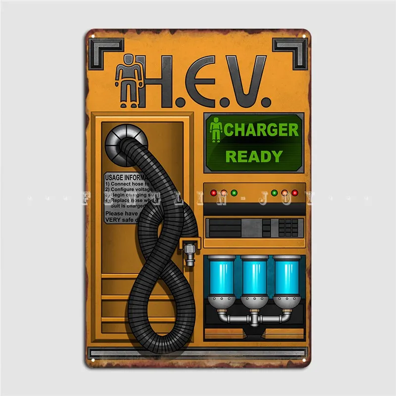 Home Cinema Setup - Half Life Hev Charger Metallschild Club