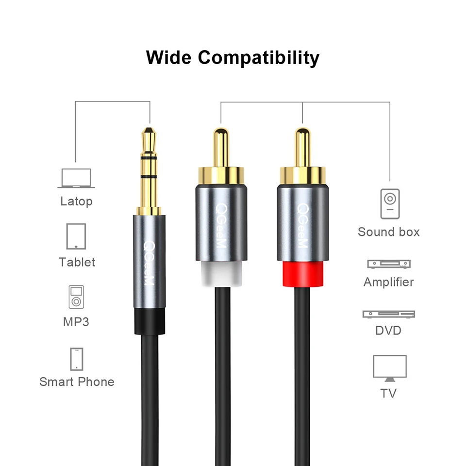 QGeeM RCA-Kabel 2RCA auf 3,5mm – Home Cinema Dvd Bewertung und Preis
