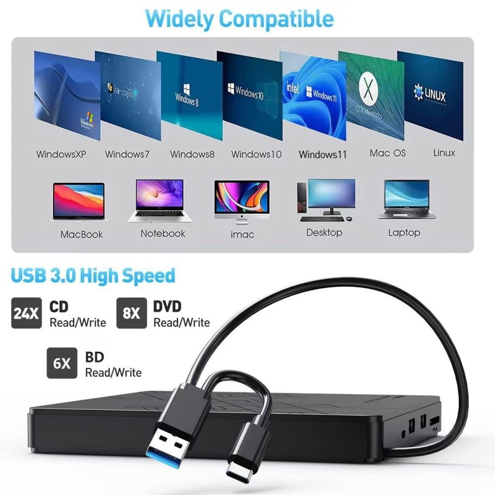 Externes 5-in-1-Blu-ray-Laufwe – Blu Ray Disc Player Bewertung und Preis