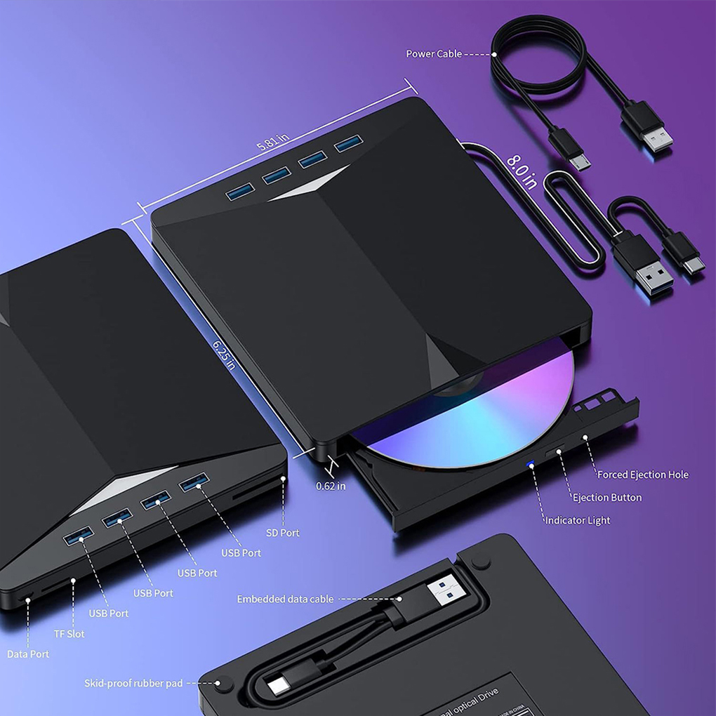 7 in 1 USB 3.0 Typ C Externes  – Blu Ray Disc Player Bewertung und Preis