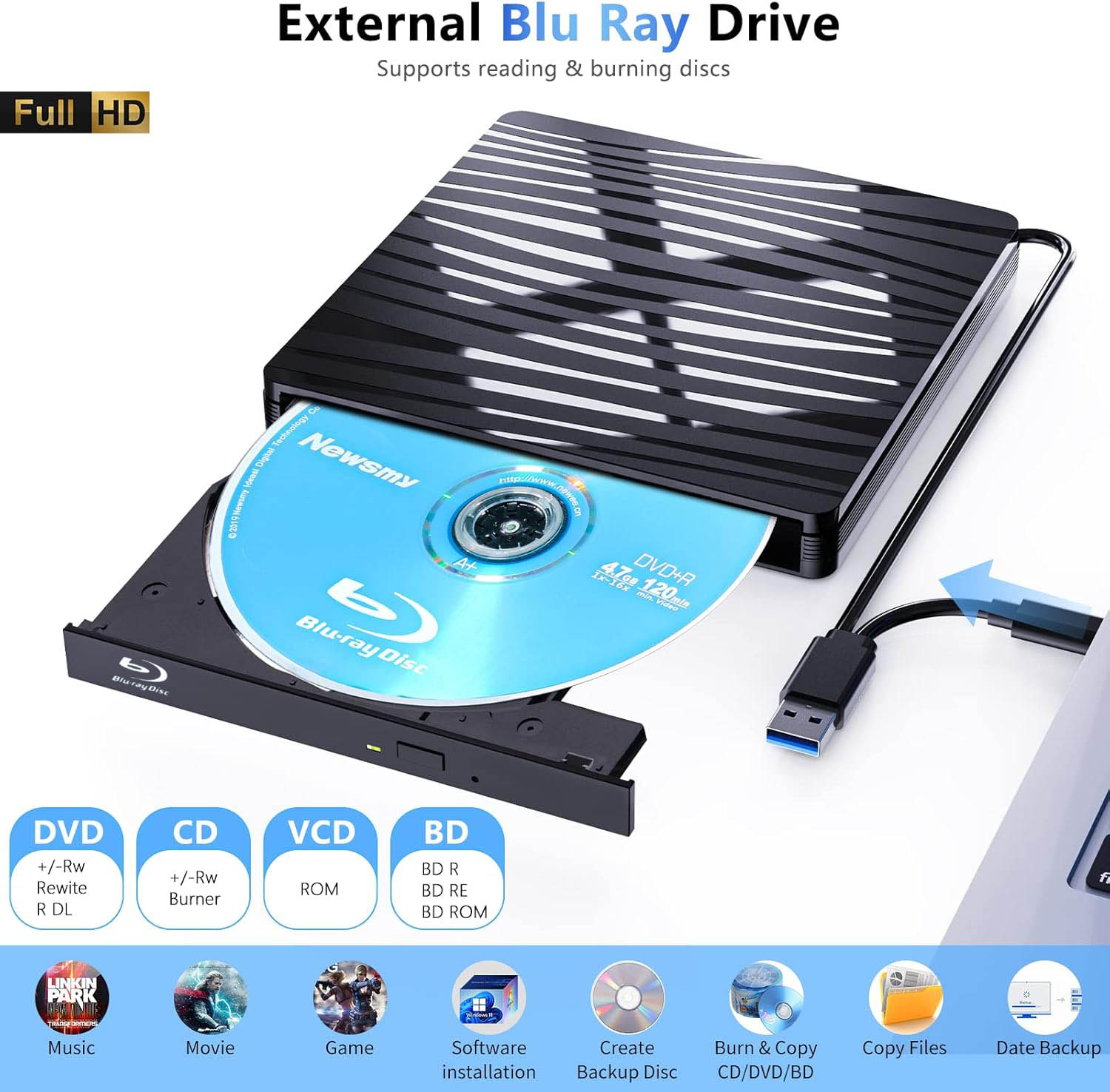 USB3.0 Externes optisches Blu- – Blu Ray Disc Player Bewertung und Preis
